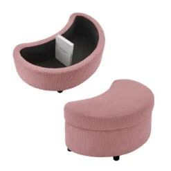 Modern Pink Corduroy Accent Armchair With Pillows And Storage Ottoman 17 Modern Pink Corduroy Accent Armchair With Pillows And Storage Ottoman -More Furniture Store pink jearey accent chairs bywy pink 31 1000