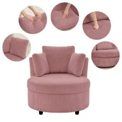 Modern Pink Corduroy Accent Armchair With Pillows And Storage Ottoman 12 Modern Pink Corduroy Accent Armchair With Pillows And Storage Ottoman -More Furniture Store pink jearey accent chairs bywy pink 4f 1000