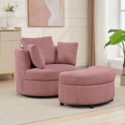 Modern Pink Corduroy Accent Armchair With Pillows And Storage Ottoman 15 Modern Pink Corduroy Accent Armchair With Pillows And Storage Ottoman -More Furniture Store pink jearey accent chairs bywy pink fa 1000