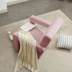 Modern Pink Adirondack Chair Interior Design Style Luxurious Lambswool Upholstered Accent Chair -More Furniture Store pink jearey accent chairs slswy pink 44 1000