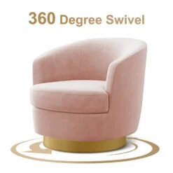 Nancy Modern 360° Swivel Pink Non-falling Velvet Fabric Barrel Accent Armchair For Bedroom Or Living Room 8 Nancy Modern 360° Swivel Pink Non-falling Velvet Fabric Barrel Accent Armchair For Bedroom Or Living Room -More Furniture Store pink jearey accent chairs xslswy pink c3 1000
