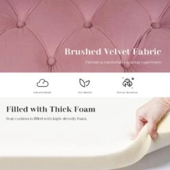 48.43 In. W X 17.72 In. D X 19.29 In. H Pink Tufted Brushed Velvet Armed Storage Bedroom Bench With Rubberwood Legs -More Furniture Store pink jearey bedroom benches e92cwd hd pk 1f 1000