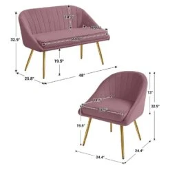 Atye 2 Piece Pink Living Room Velvet Loveseat And Accent Chair Set 8 Atye 2 Piece Pink Living Room Velvet Loveseat And Accent Chair Set -More Furniture Store pink jearey living room sets sry dry pk 66 1000