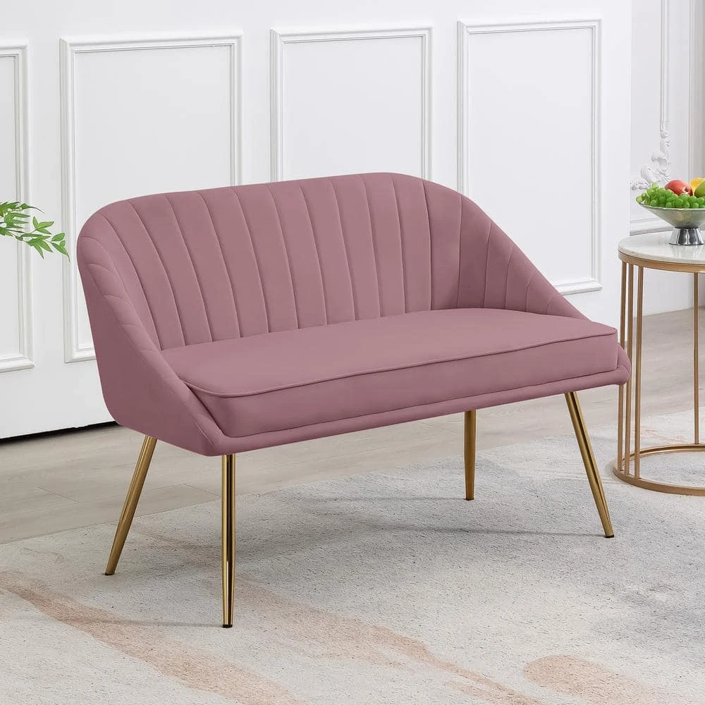 Atye 2 Piece Pink Living Room Velvet Loveseat And Accent Chair Set 4 Atye 2 Piece Pink Living Room Velvet Loveseat And Accent Chair Set - Image 4
