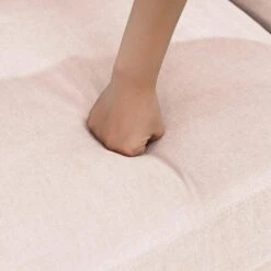 Sanfe 57 In. Pink Solid Fabric 2-Seat Loveseat With Nailhead -More Furniture Store pink jearey loveseats sfrm 2 pink 44 1000