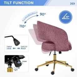 Pink Modern Swivel And Adjustable Task Chair Tufted Office Chair With Gold Base 14 Pink Modern Swivel And Adjustable Task Chair Tufted Office Chair With Gold Base -More Furniture Store pink jearey task chairs e31bgy hd pk 1f 1000