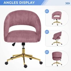 Pink Modern Swivel And Adjustable Task Chair Tufted Office Chair With Gold Base 11 Pink Modern Swivel And Adjustable Task Chair Tufted Office Chair With Gold Base -More Furniture Store pink jearey task chairs e31bgy hd pk 66 1000
