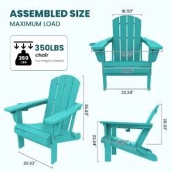 Outdoor HIPS Plastic Patio Chat Set Tiffany Blue Adirondack Chairs With Side Table And Folding Ottoman Set Of 5-Piece -More Furniture Store plastic adirondack chairs 5jtqwy tiffany 4f 1000