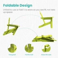 Apple Green Classic Folding HDPE Plastic Adirondack Chair (1-Pack) 10 Apple Green Classic Folding HDPE Plastic Adirondack Chair (1-Pack) -More Furniture Store plastic adirondack chairs hqzdy ap 4f 1000