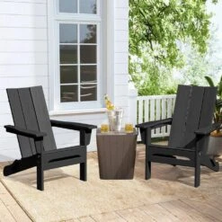 Black Classic Folding HDPE Plastic Adirondack Chair -More Furniture Store plastic adirondack chairs hqzdy bk 31 1000
