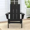 Black Classic Folding HDPE Plastic Adirondack Chair
