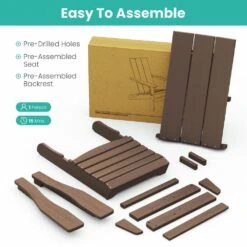 Brown Classic Folding HDPE Plastic Adirondack Chair -More Furniture Store plastic adirondack chairs hqzdy br 44 1000