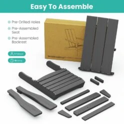 Gray Classic Folding HDPE Plastic Adirondack Chair -More Furniture Store plastic adirondack chairs hqzdy gy 44 1000