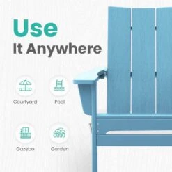 Light Blue Classic Folding HDPE Plastic Adirondack Chair (1-Pack) -More Furniture Store plastic adirondack chairs hqzdy lb 1f 1000