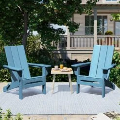 Light Blue Classic Folding HDPE Plastic Adirondack Chair (1-Pack) -More Furniture Store plastic adirondack chairs hqzdy lb 31 1000