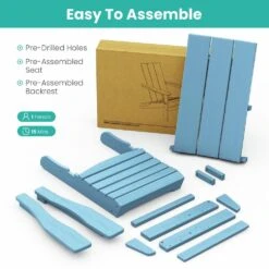 Light Blue Classic Folding HDPE Plastic Adirondack Chair (1-Pack) -More Furniture Store plastic adirondack chairs hqzdy lb 44 1000