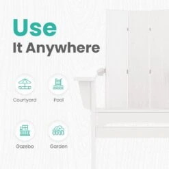 White Classic Folding HDPE Plastic Adirondack Chair -More Furniture Store plastic adirondack chairs hqzdy wt 1f 1000