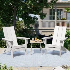 White Classic Folding HDPE Plastic Adirondack Chair -More Furniture Store plastic adirondack chairs hqzdy wt 31 1000