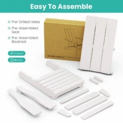 White Classic Folding HDPE Plastic Adirondack Chair -More Furniture Store plastic adirondack chairs hqzdy wt 44 1000