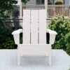 White Classic Folding HDPE Plastic Adirondack Chair