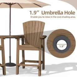HDPE Plastic Tall Adirondack Chair (Set Of 2) Outdoor Barstools With Connecting Tray In Brown 12 HDPE Plastic Tall Adirondack Chair (Set Of 2) Outdoor Barstools With Connecting Tray In Brown -More Furniture Store plastic adirondack chairs pe srgjy brown 1f 1000