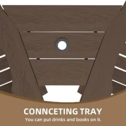 HDPE Plastic Tall Adirondack Chair (Set Of 2) Outdoor Barstools With Connecting Tray In Coffee Brown 10 HDPE Plastic Tall Adirondack Chair (Set Of 2) Outdoor Barstools With Connecting Tray In Coffee Brown -More Furniture Store plastic adirondack chairs pe srgjy coffee 4f 1000