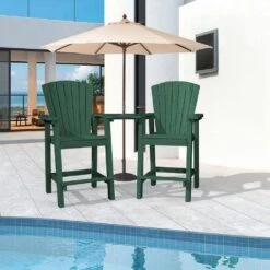 HDPE Plastic Tall Adirondack Chair (Set Of 2) Outdoor Barstools With Connecting Tray In Green 13 HDPE Plastic Tall Adirondack Chair (Set Of 2) Outdoor Barstools With Connecting Tray In Green -More Furniture Store plastic adirondack chairs pe srgjy green 31 1000
