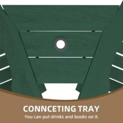 HDPE Plastic Tall Adirondack Chair (Set Of 2) Outdoor Barstools With Connecting Tray In Green 10 HDPE Plastic Tall Adirondack Chair (Set Of 2) Outdoor Barstools With Connecting Tray In Green -More Furniture Store plastic adirondack chairs pe srgjy green 4f 1000