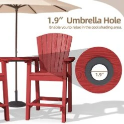 HDPE Plastic Tall Adirondack Chair (Set Of 2) Outdoor Barstools With Connecting Tray In Red 11 HDPE Plastic Tall Adirondack Chair (Set Of 2) Outdoor Barstools With Connecting Tray In Red -More Furniture Store plastic adirondack chairs pe srgjy red 1f 1000
