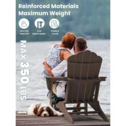 Classic All-Weather HDPE Plastic Adirondack Chair In Brown -More Furniture Store plastic adirondack chairs pe ydgd brown 31 1000