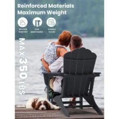 Classic All-Weather HDPE Plastic Adirondack Chair In Gray 11 Classic All-Weather HDPE Plastic Adirondack Chair In Gray -More Furniture Store plastic adirondack chairs pe ydgd gray 31 1000