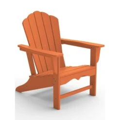 Classic All-Weather HDPE Plastic Adirondack Chair In Orange