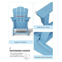 Classic Folding HDPE Plastic Adirondack Chair In Light Blue -More Furniture Store plastic adirondack chairs pe ydzd lb a0 1000