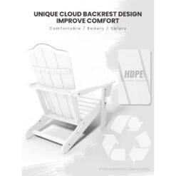 Classic Folding HDPE Plastic Adirondack Chair In White -More Furniture Store plastic adirondack chairs pe ydzd white 1d 1000