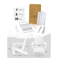 Classic Folding HDPE Plastic Adirondack Chair In White -More Furniture Store plastic adirondack chairs pe ydzd white 77 1000