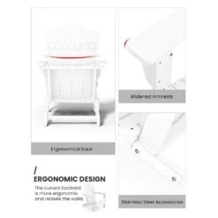 Classic Folding HDPE Plastic Adirondack Chair In White -More Furniture Store plastic adirondack chairs pe ydzd white a0 1000