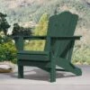 Classic Green HDPE Folding Plastic Adirondack Chair (1-Pack)