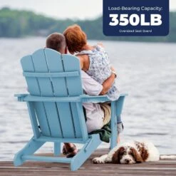 Classic Light Blue HDPE Folding Plastic Adirondack Chair (1-Pack) -More Furniture Store plastic adirondack chairs pefac hd ql 66 1000