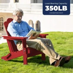 Classic Dark Red HDPE Folding Plastic Adirondack Chair (1-Pack) 11 Classic Dark Red HDPE Folding Plastic Adirondack Chair (1-Pack) -More Furniture Store plastic adirondack chairs pefac hd rd 31 1000