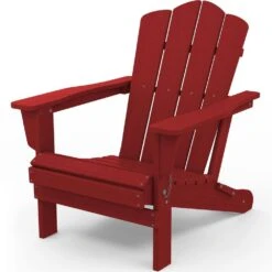 Classic Dark Red HDPE Folding Plastic Adirondack Chair (1-Pack) 10 Classic Dark Red HDPE Folding Plastic Adirondack Chair (1-Pack) -More Furniture Store plastic adirondack chairs pefac hd rd d4 1000