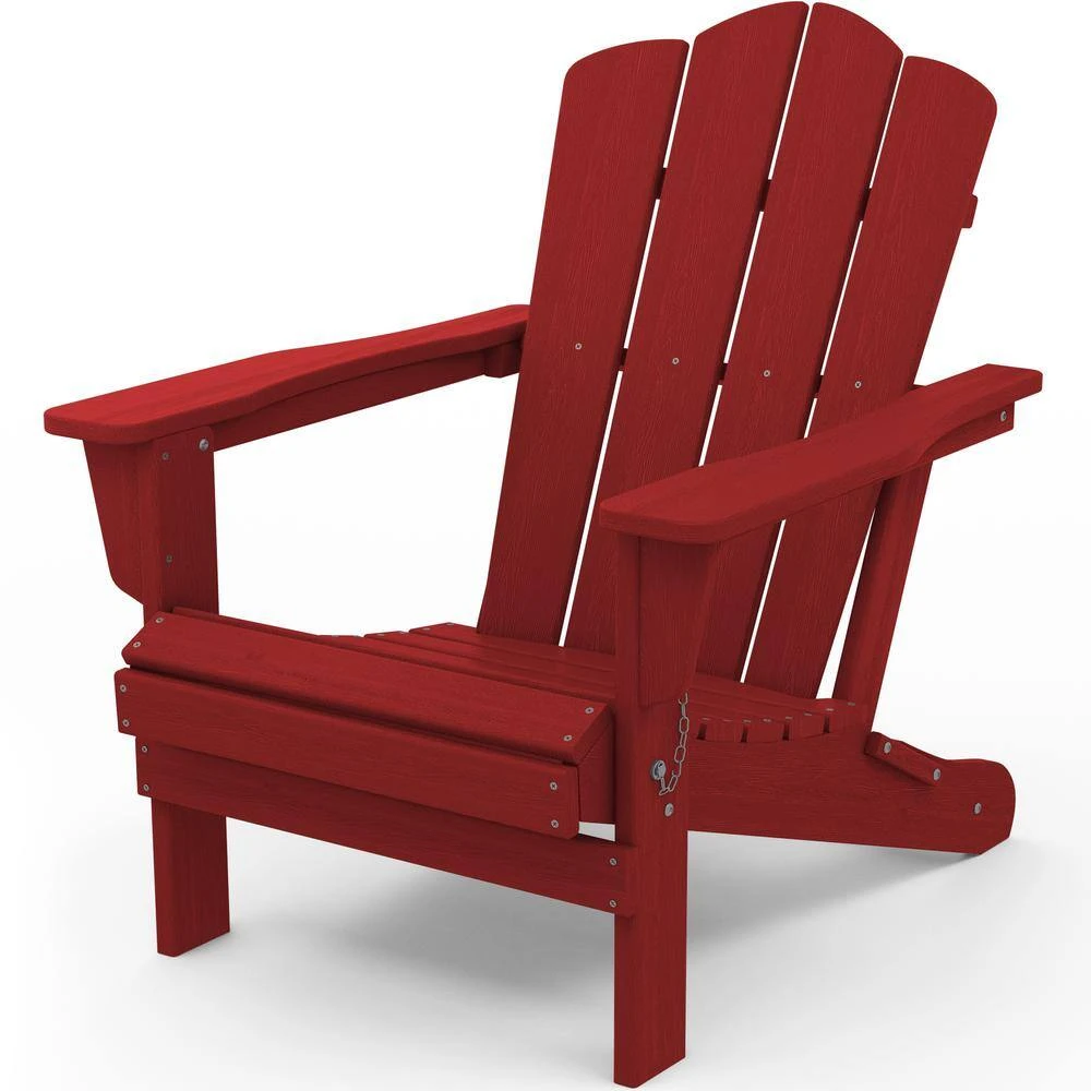 Classic Dark Red HDPE Folding Plastic Adirondack Chair (1-Pack) 5 Classic Dark Red HDPE Folding Plastic Adirondack Chair (1-Pack) - Image 5