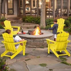 Classic Yellow HDPE Folding Plastic Adirondack Chair (1-Pack) 11 Classic Yellow HDPE Folding Plastic Adirondack Chair (1-Pack) -More Furniture Store plastic adirondack chairs pefac hd ye 31 1000