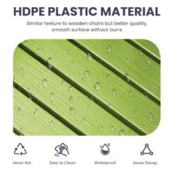 Oversized HDPE Resin Outdoor Patio Rocking Plastic Adirondack Chair In Apple Green (1-Pack) -More Furniture Store plastic adirondack chairs pekd apple 44 1000