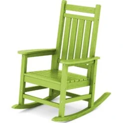 Oversized HDPE Resin Outdoor Patio Rocking Plastic Adirondack Chair In Apple Green (1-Pack)