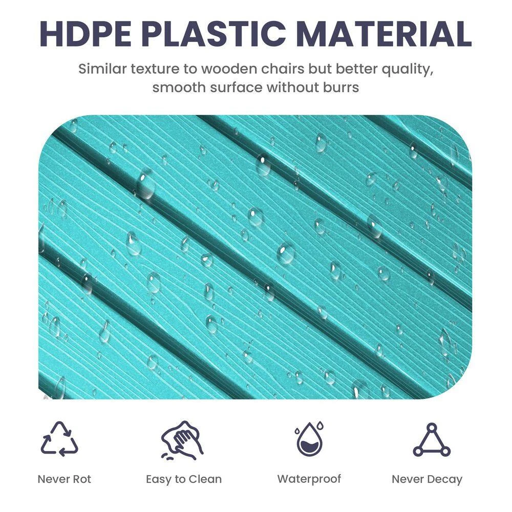 Oversized HDPE Resin Outdoor Patio Rocking Plastic Adirondack Chair In Aruba Blue (1-Pack) 5 Oversized HDPE Resin Outdoor Patio Rocking Plastic Adirondack Chair In Aruba Blue (1-Pack) - Image 5