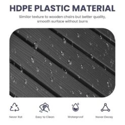 Oversized HDPE Resin Outdoor Patio Rocking Plastic Adirondack Chair In Black 11 Oversized HDPE Resin Outdoor Patio Rocking Plastic Adirondack Chair In Black -More Furniture Store plastic adirondack chairs pekd black 44 1000