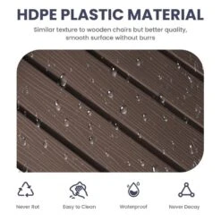 Oversized HDPE Resin Outdoor Patio Rocking Plastic Adirondack Chair In Coffee Brown (1-Pack) -More Furniture Store plastic adirondack chairs pekd coffee 44 1000