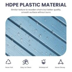 Oversized HDPE Resin Outdoor Patio Rocking Plastic Adirondack Chair In Light Blue (1-Pack) -More Furniture Store plastic adirondack chairs pekd lblue 44 1000