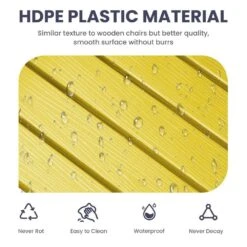 Oversized HDPE Resin Outdoor Patio Rocking Plastic Adirondack Chair In Yellow (1-Pack) -More Furniture Store plastic adirondack chairs pekd yellow 44 1000