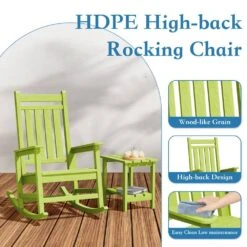 HDPE Apple Green Adirondack Rocking Chair (1-Pack) -More Furniture Store plastic adirondack chairs perac hd apple 1f 1000